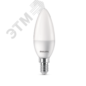 Лампа светодиодная LED Свеча 5 Вт 500 Лм 2700 К E14 К 220-240 В IP20 Ra 80-89 (класс 1В) EcohomeLED PHILIPS (929002968437)