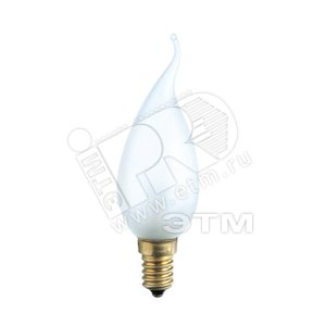 Лампа накаливания декоративная ДС 40вт BXS35 230в E14 матовая (свеча на ветру)