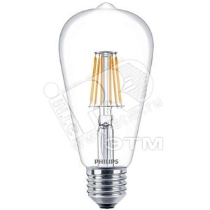 Лампа светодиодная LED 7.5(70)Вт E27 2700К ST64 винтажная колба филамент