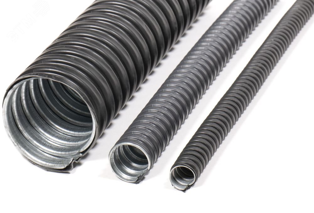 Изображение товара Металлорукав Р3-ЦП нг LS 10 100м ПВХ защита кабелей гибкий сталь оцинкованная