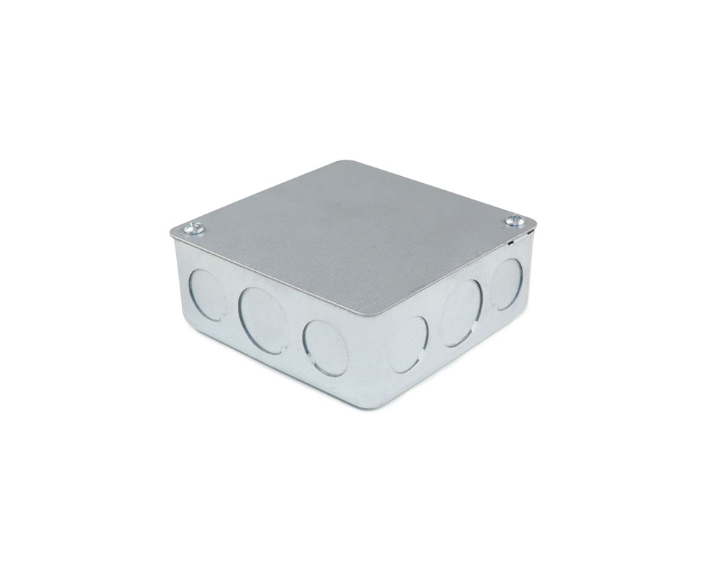 Коробка стальная с предвырубленными отверстиями 100х100х40 IP30 ГОФРОМАТИК