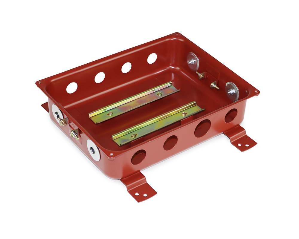 Коробка металлическая с заглушкам 345х266х107(12 отверстий: 8?25, 3?32, 1?40)IP65 ГОФРОМАТИК