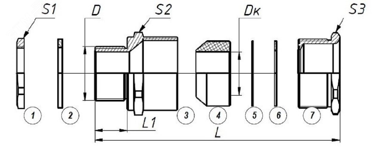 Ех-кабельный ввод ВКВ-НС-М20-14 1Ex db e II Gb X ГОФРОМАТИК артикул ...