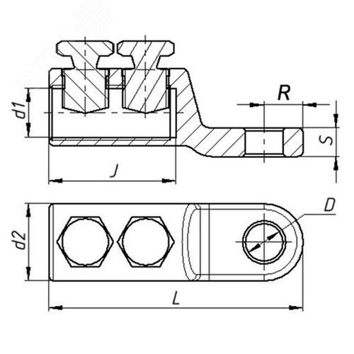 Наконечник болтовой 2НБ-3-002 (150-240) ЗЭТАРУС - фото 2