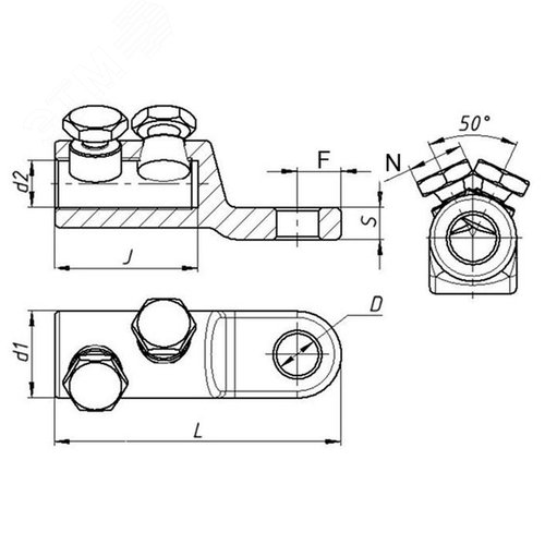 Наконечник болтовой 2НБВ-2-005 (70-120) ЗЭТАРУС - фото 2