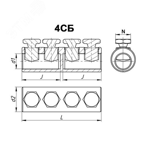 Соединитель болтовой 4СБ-3-100 (150-240) ЗЭТАРУС - фото 2
