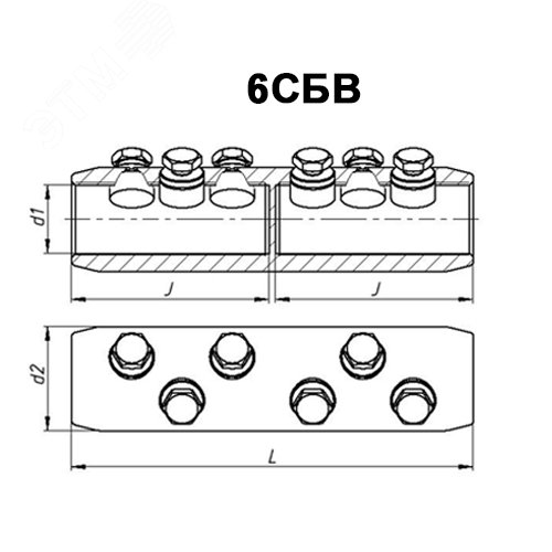 Соединитель болтовой 6СБВ-5-005 (500/630) ЗЭТАРУС - фото 2