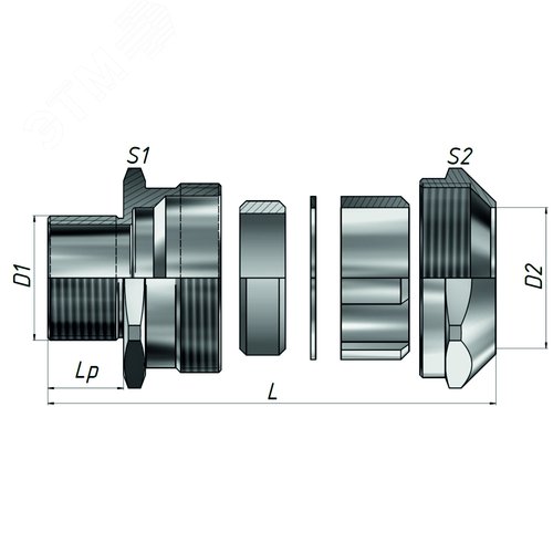 Муфта вводная труба-корпус МТК-НС-М40-Т40  IP67 ГОФРОМАТИК - фото 2