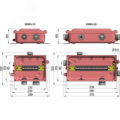 Коробка клеммная ККМА-10 У2 IP54 ГОФРОМАТИК - фото 2