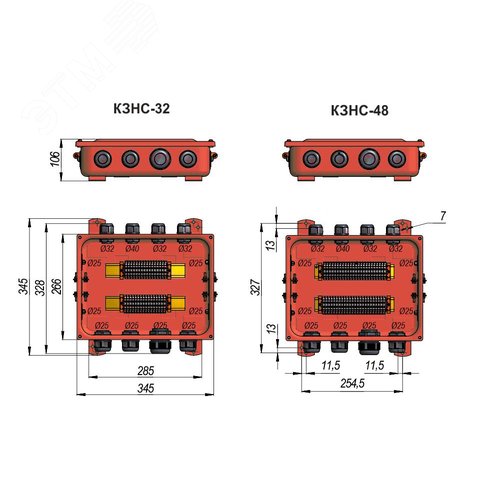 Коробка с зажимами наборными КЗНС-32 У2 IP54  пластиковый ввод ГОФРОМАТИК - фото 4