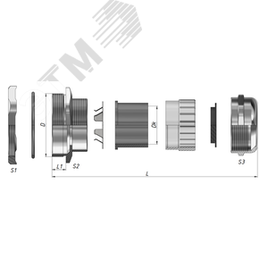 Ввод кабельный ВКЭ1-ЛР-М16-6,5-L8 IP66/IP67/IP68 ГОФРОМАТИК - фото 3