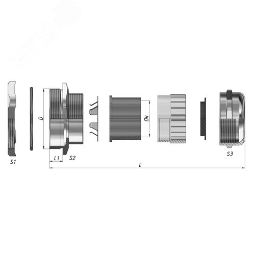 Кабельный ввод ВКЭ1-ЛР-М40-25-L11 IP66/IP67/IP68 ГОФРОМАТИК - фото 3