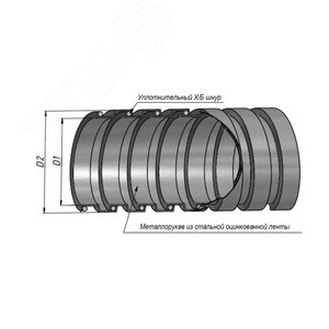 Металлорукав Р3-ЦХ  50 (20 м/уп.) с протяжкой ГОФРОМАТИК - фото 2