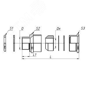 Ввод кабельный Ех ВКВ-ЛС-М25-20 1Ex db e II Gb X ГОФРОМАТИК - фото 3