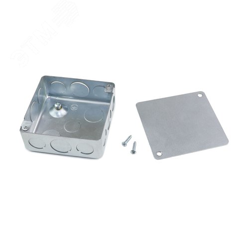 Коробка стальная с предвырубленными отверстиями 100х100х40 IP30 ГОФРОМАТИК - фото 2