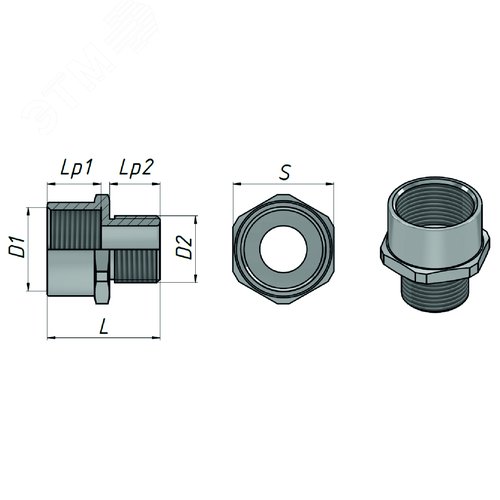 Муфта переходная Ex МПВН-G1 1/4-G1 Ех db e II Gb U ГОФРОМАТИК - фото 4