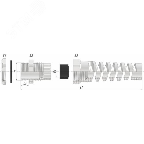 Ввод кабельный ВКС-ПР-PG9-8-L8 серый IP68 ГОФРОМАТИК - фото 5