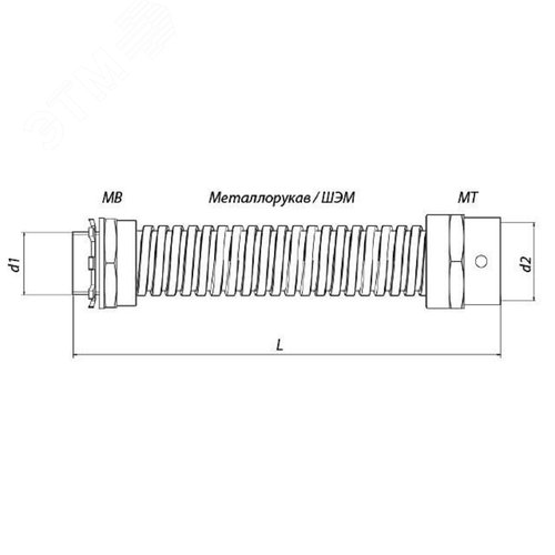 Ввод гибкий К 1086 (G1 1/2 -38-49) У2 ГОФРОМАТИК - фото 3