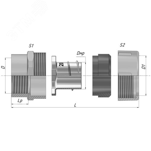 Резьбовой крепежный элемент с внутренней резьбой РКВ-75 У2 IP54 ГОФРОМАТИК - фото 3