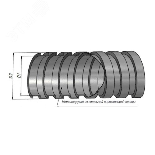 Металлорукав Р3-ЦХ  50  (20 м/уп.) ГОФРОМАТИК - фото 3
