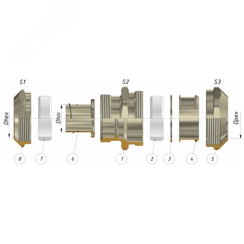Муфта соединительная МТР-ЛР-Т32-МР32 IP67 ГОФРОМАТИК металлорукав-труба - фото 3
