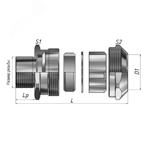 Муфта вводная труба-корпус МТК-ЛС-М20-Т20 IP67 ГОФРОМАТИК - фото 3