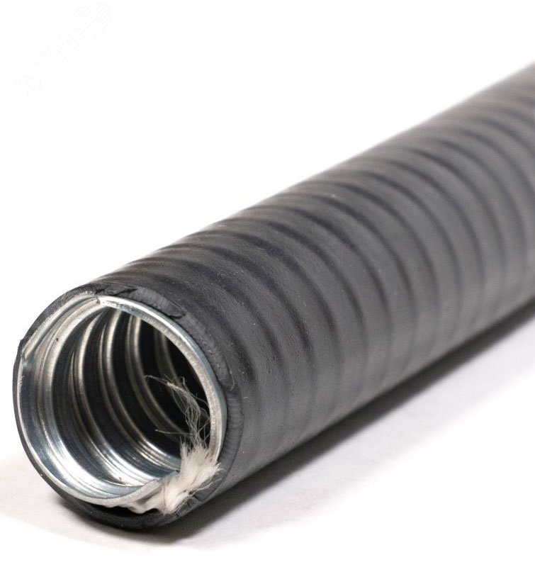 Изображение товара Металлорукав в ПВХ изоляции МПГ нг толстостенный 50 10 м черный ГОФРОМАТИК