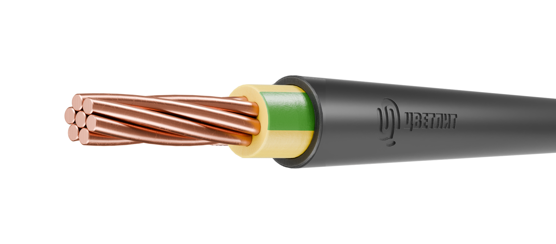 Кабель силовой ППГнг(A)-HF 1х150мк-1 желто зеленыйТРТС