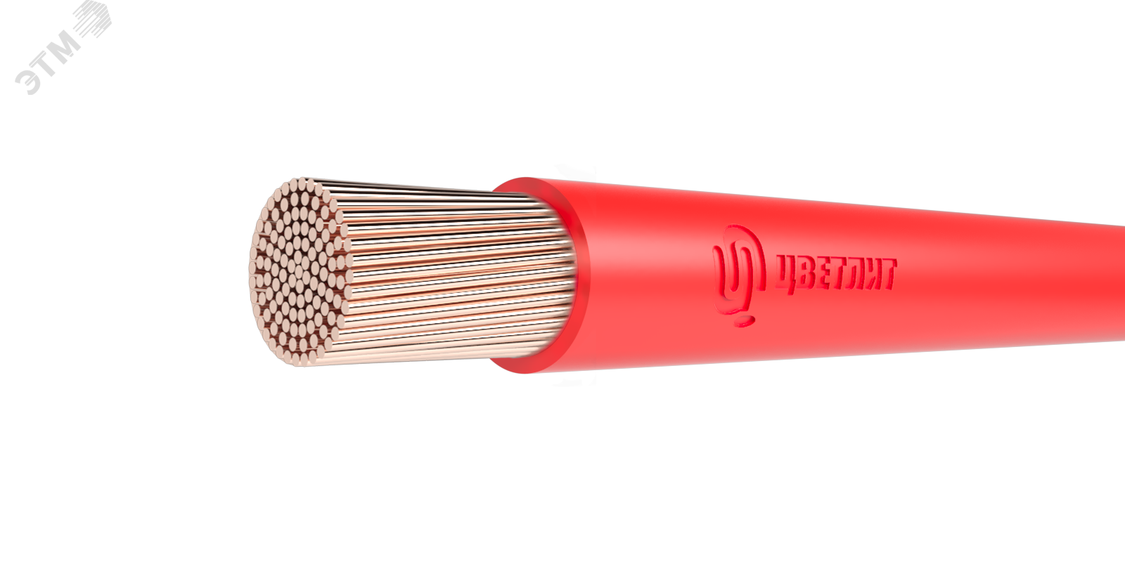 Провод силовой ПуГВ 1х2.5 красный ТРТС многопроволочный  Цветлит КЗ - превью