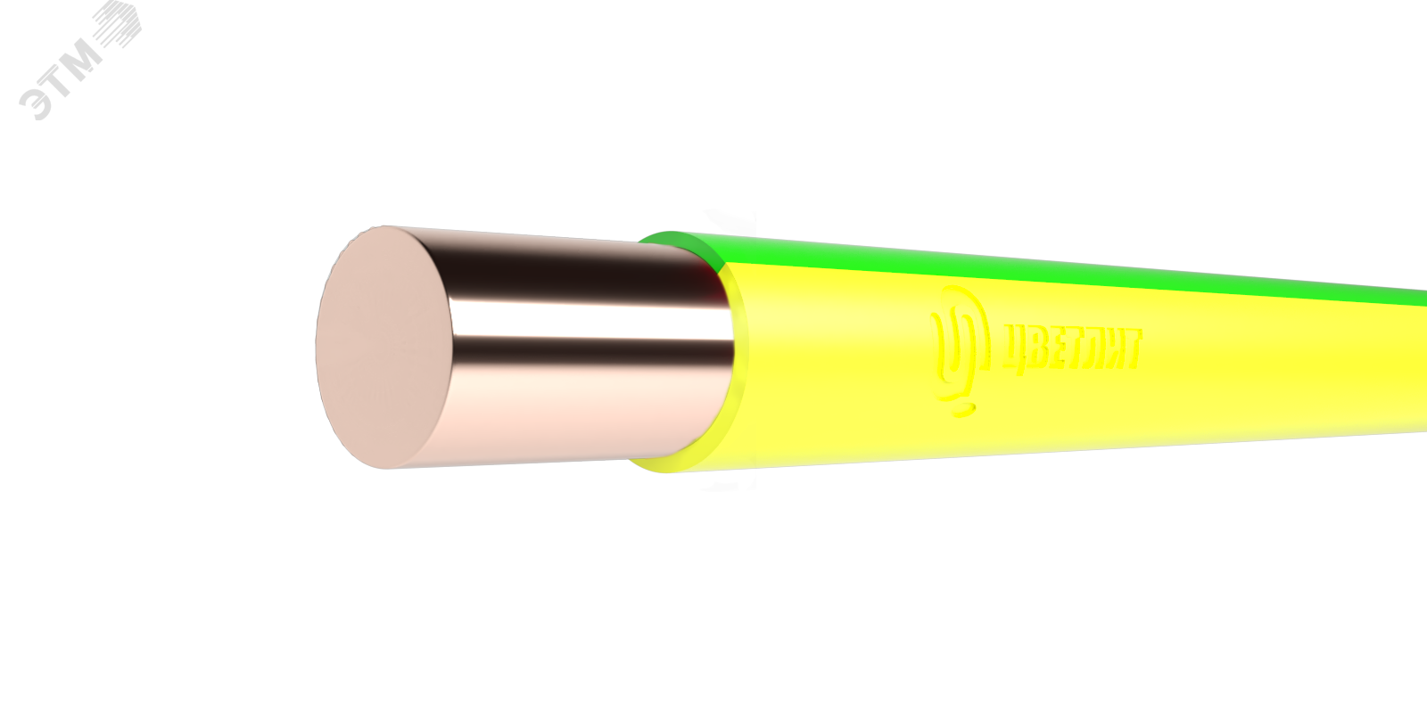 Провод силовой ПуВнг(A)-LS 1х2,5 зелено-желтый ТРТС  Цветлит КЗ - превью