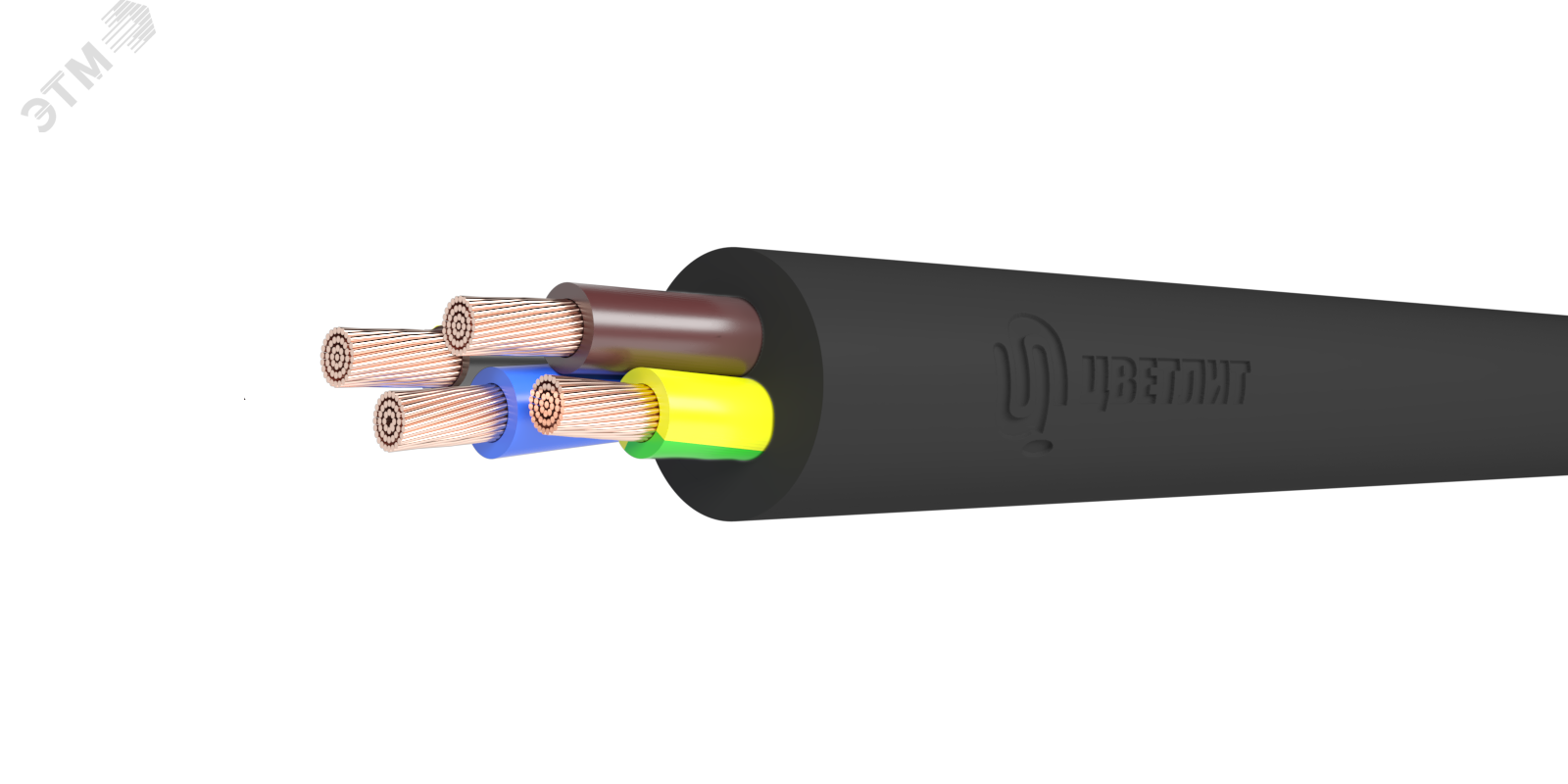 Провод  ПВСнг(А)-LS 3х1,5+1х1,5 Ч (100 м) ТРТС