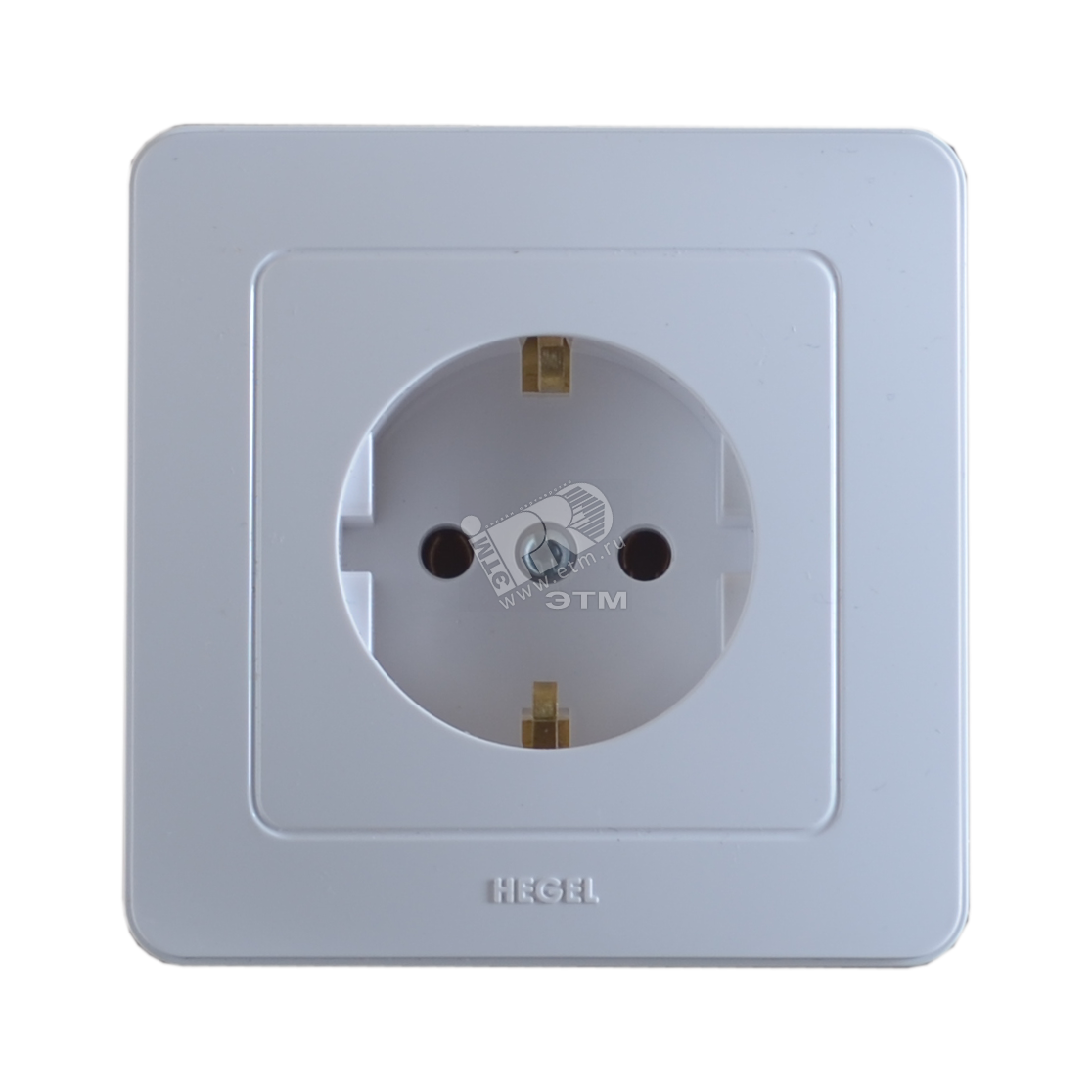 Изображение товара Розетка силовая скрытая с заземлением белая серия MASTER HEGEL