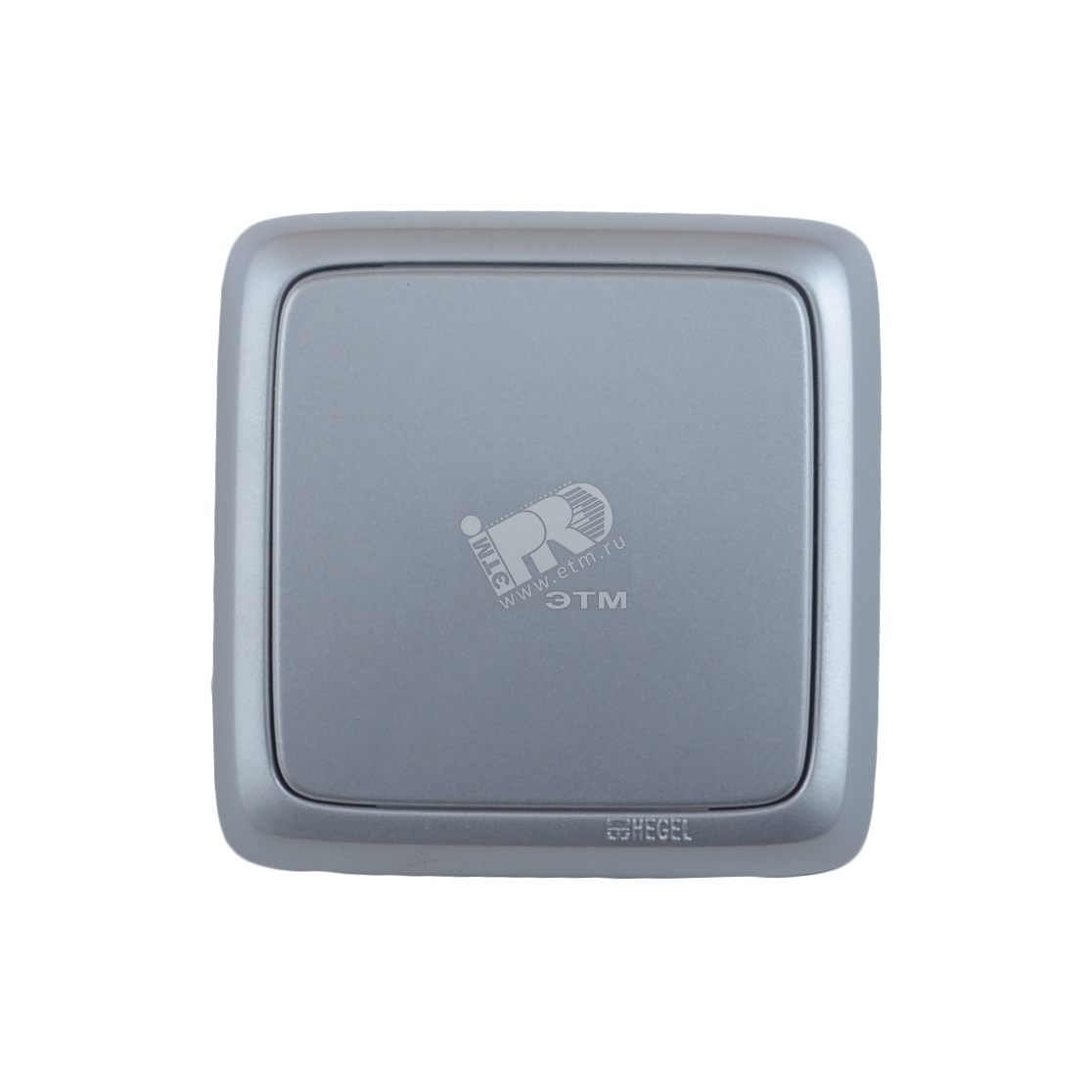 Изображение товара Переключатель одноклавишный наружный с индикацией серебристый 16А