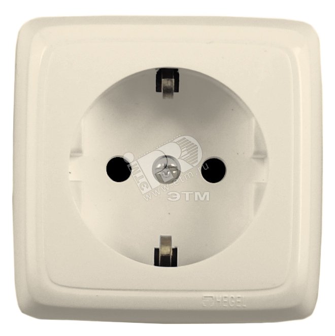 Изображение товара Розетка наружная с заземлением серии ALFA 16А бежевый