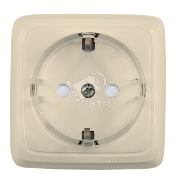 Изображение товара Розетка наружная с заземлением и шторками 16А, пластик, бежевый, IP20, Открытая установка