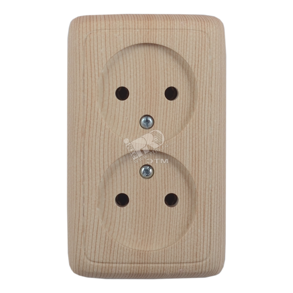 Изображение товара Розетка наружная двойная с изоляционной пластиной сосна 16А HEGEL