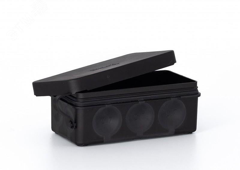 Изображение товара Коробка распределительная для открытого монтажа 81х38х30, двухкомпонентная, атмосферостойкая, IP66, черная (шт)