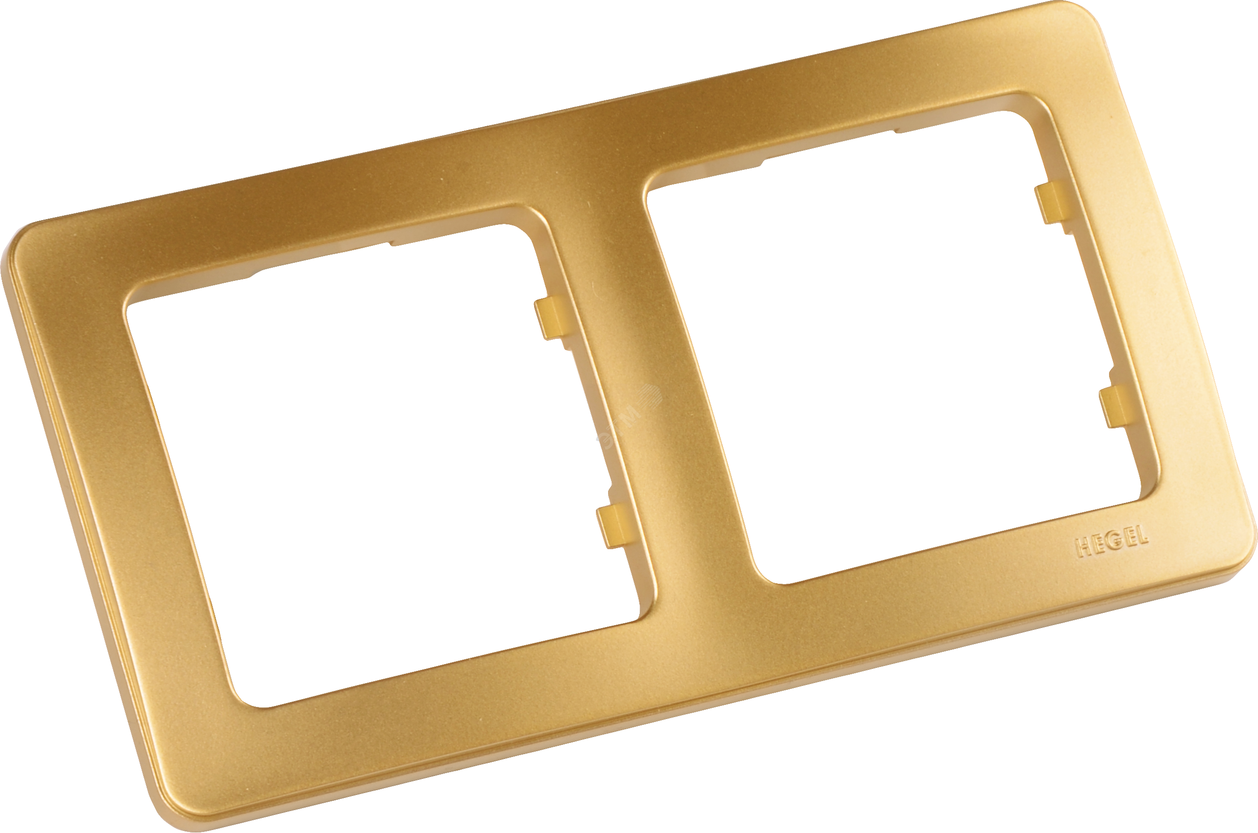 Изображение товара Рамка на 2 поста серия MASTER, золотая, пластик, скрытый монтаж, IP20