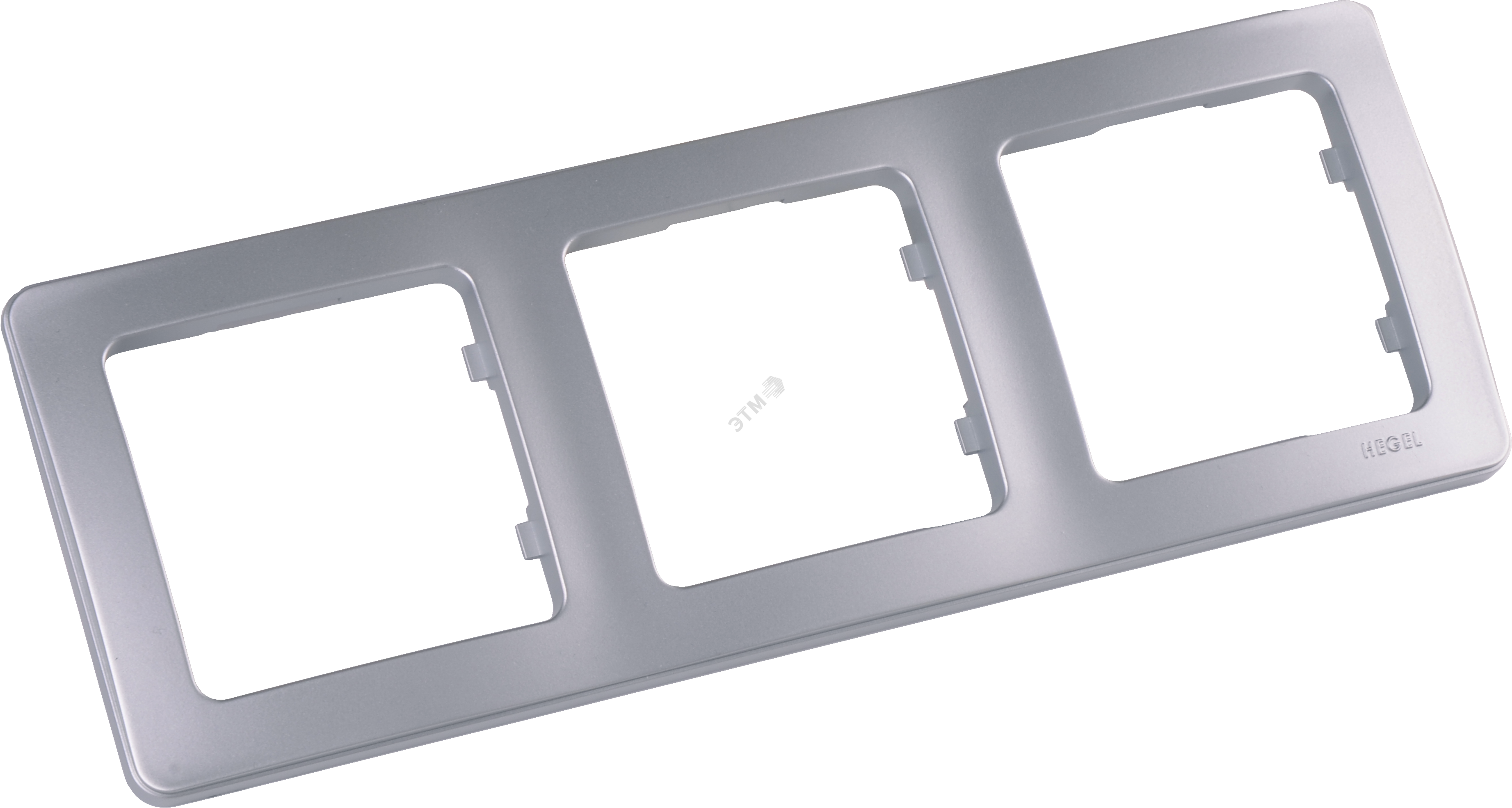 Изображение товара Рамка на 3 поста MASTER серебро пластиковая скрытый монтаж IP20