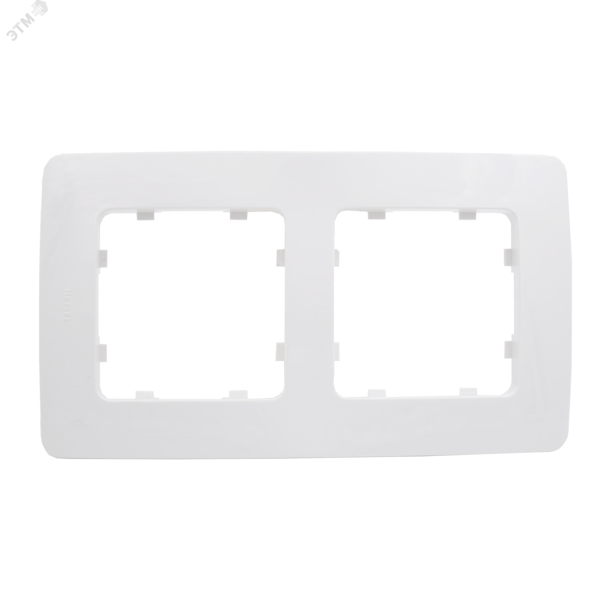 Изображение товара Двухместная рамка скрытой установки белого цвета для электроустановок