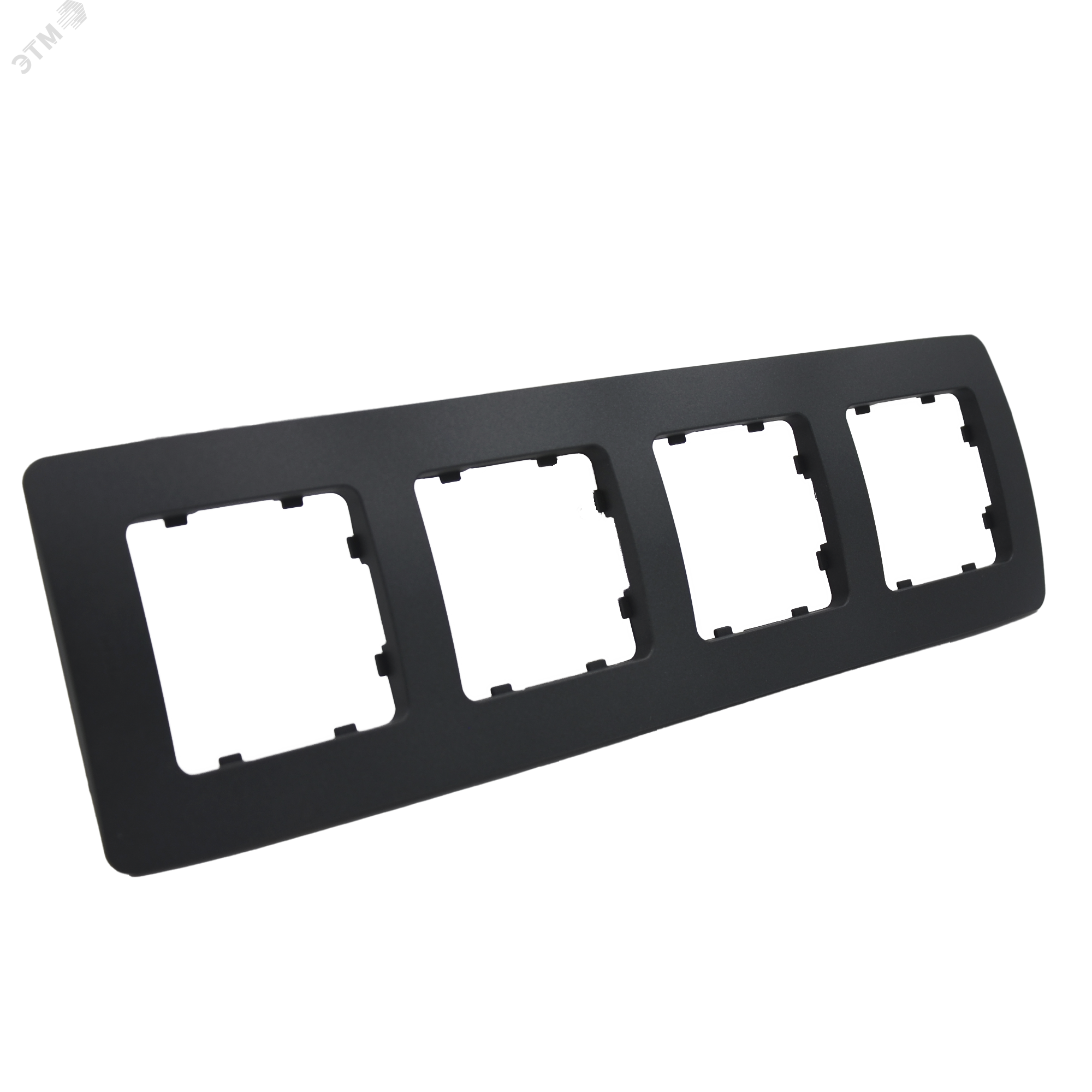 Изображение товара Рамка четырехместная скрытой установки черная серия Master HEGEL