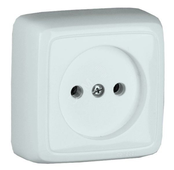 Изображение товара Розетка наружная 16А Алфа белая HEGEL - надежная монтажная силовая розеткаIP20