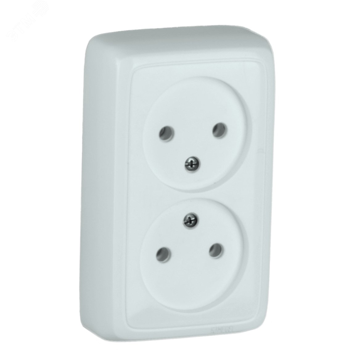 Изображение товара Розетка двойная наружная со шторками и изоляционной пластиной серия ALFA