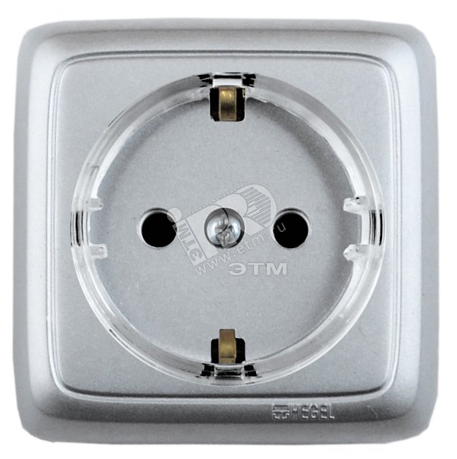 Изображение товара Розетка силовая наружная с заземлением и шторками серия Alfa