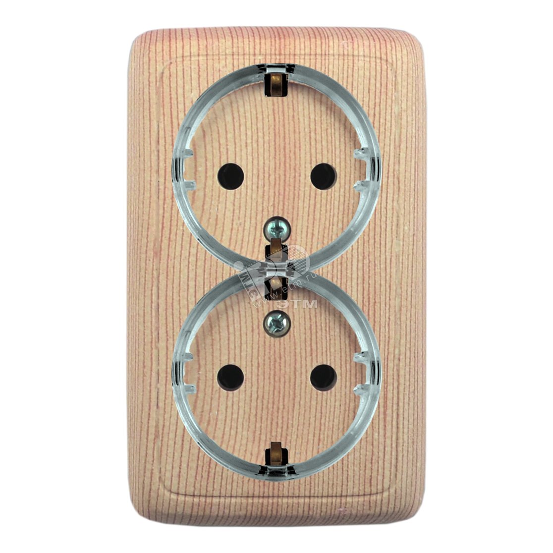 Изображение товара Розетка двойная наружная с заземлением и шторками серия Alfa HEGEL