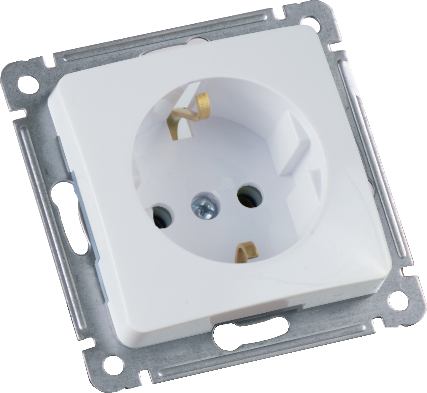 Изображение товара Скрытая розетка MASTER с заземлением в белой рамке 16 А для скрытого монтажа