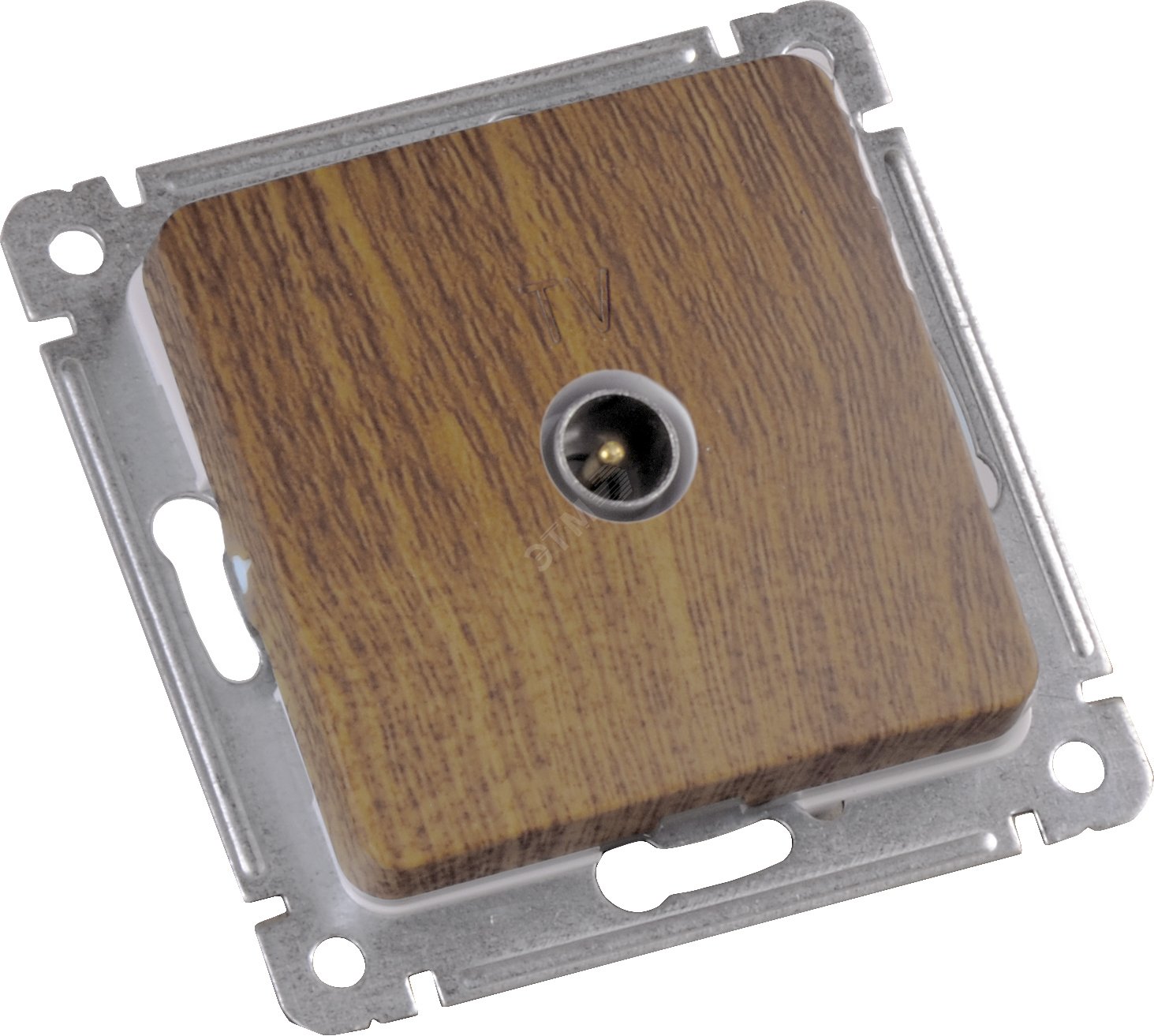 Изображение товара Розетка телевизионная MASTER с рамочной отделкой дуб для скрытой установки