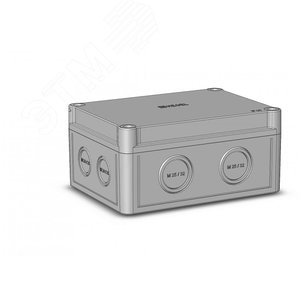 Коробка ПК поликарбонат,серый цвет корпуса и крышки,крышка низкая,пустая