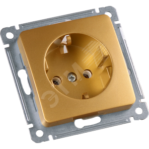 Изображение товара MASTER Розетка одноместная с заземляющим контактом, скрытой установки, в рамку, золото (шт)