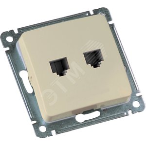Изображение товара MASTER Розетка компьютерная на два присоединения, скрытой установки, в рамку, слоновая кость (шт)